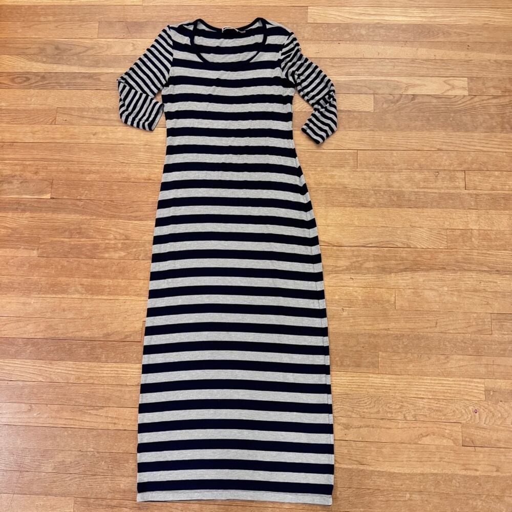 Calvin Klein black gray 3/4 sleeve maxi shift beach dress size 2
 b73